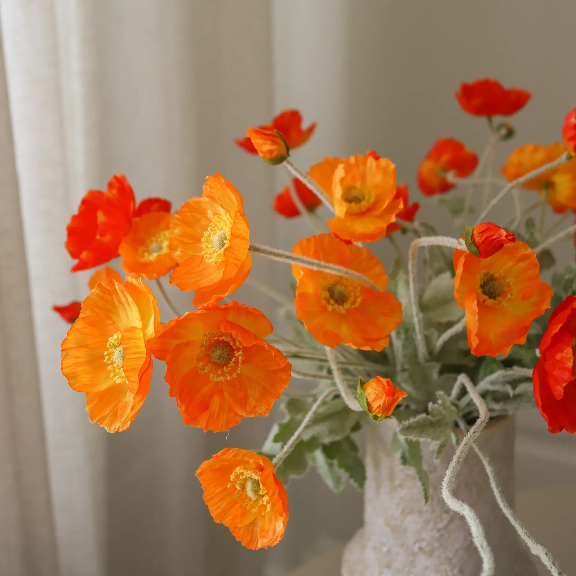 Poppy Sunset artificial bouquet, Vallmo, 56 cm, 11 pcs Botané