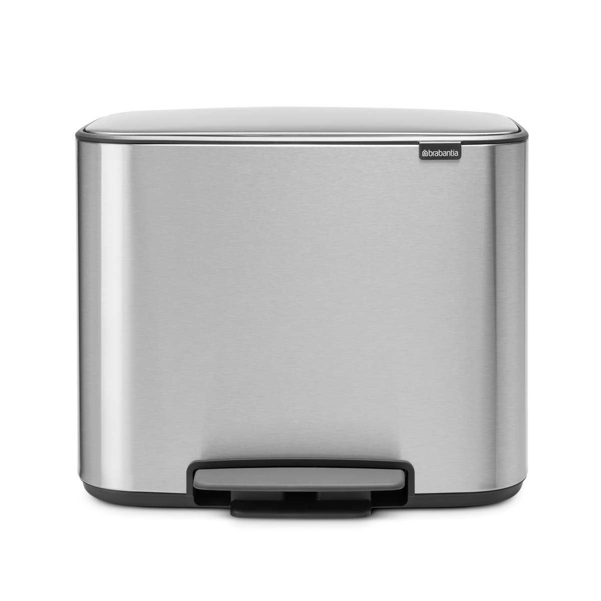 Brabantia Bo pedal bin 11+23 l mineral steel FFP | Scandinavian Design | Pedal bins | Silver-coloured