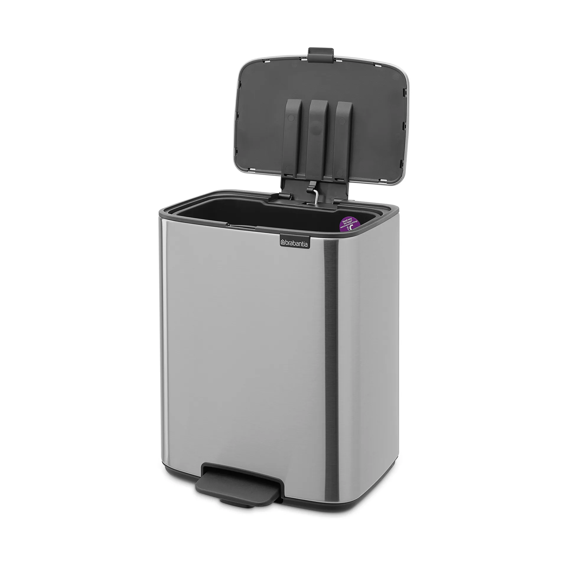 Bo pedal bin 12 L, Matte Steel Fingerprint Proof Brabantia