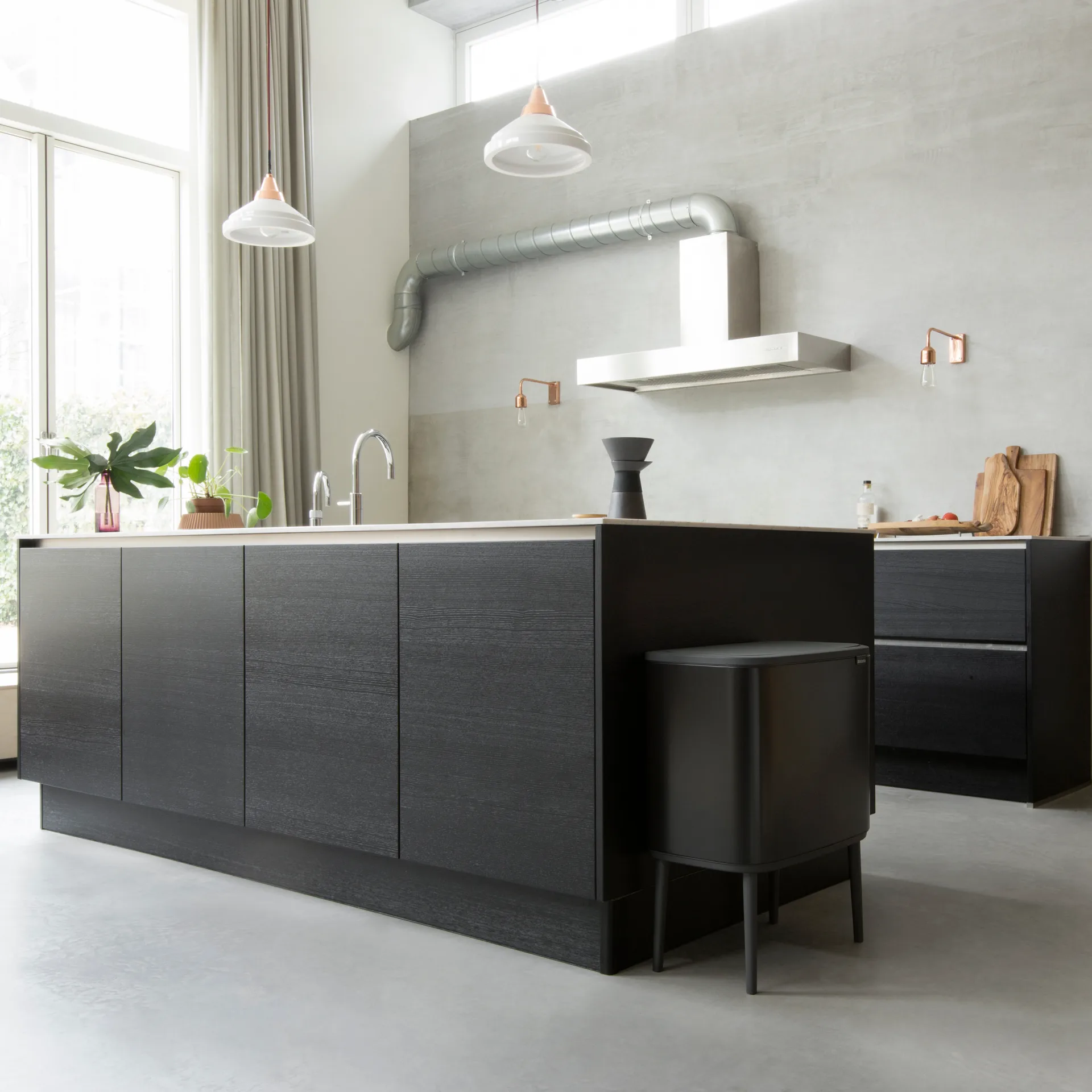 Bo touch bin 11+23 litre, matte black Brabantia