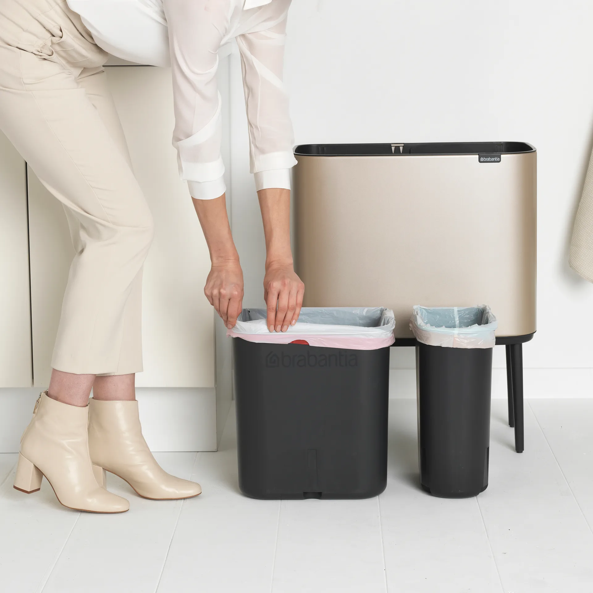 Bo touch bin 11+23 litre, Metallic Gold Brabantia