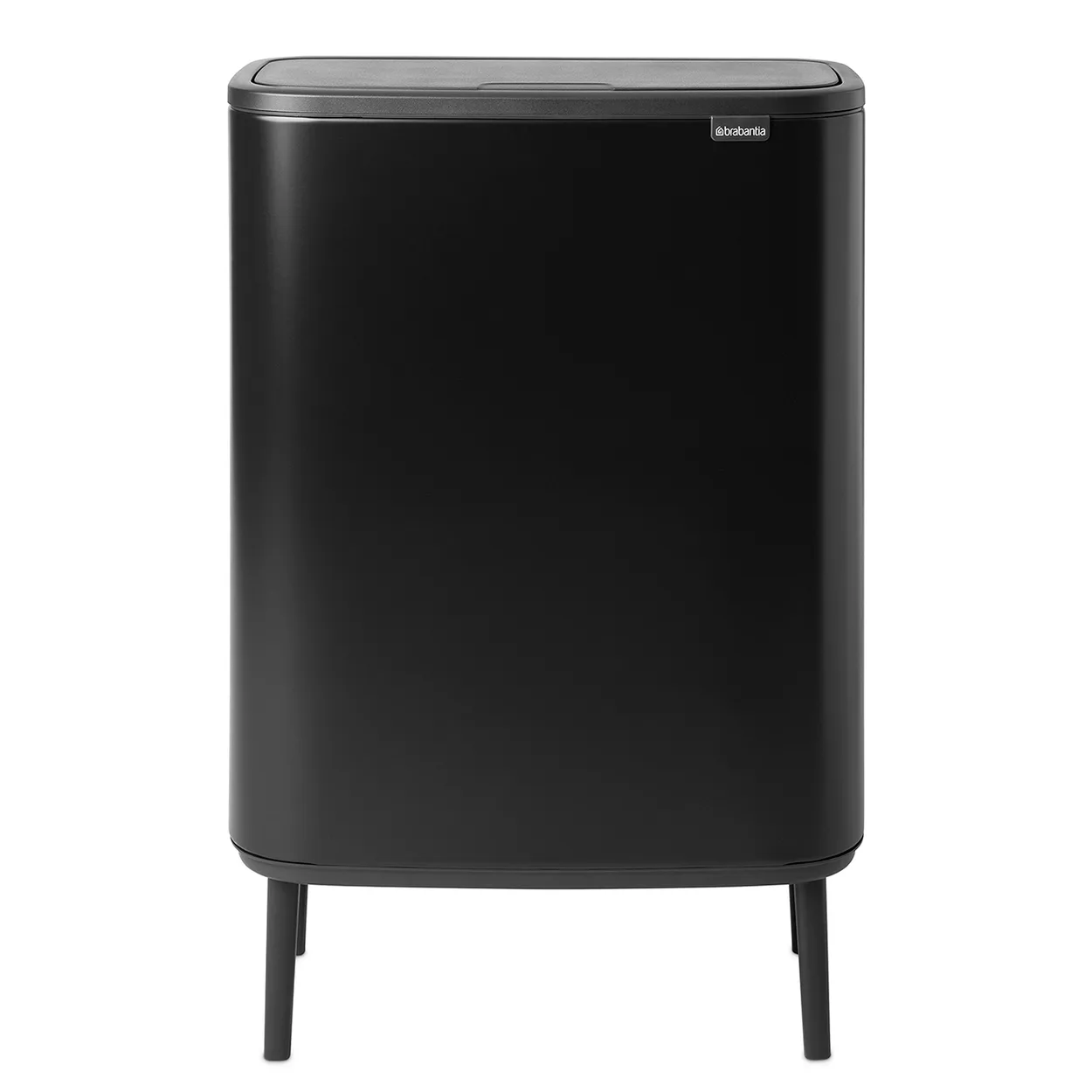Brabantia Bo touch bin high 2x30 L matte black | Scandinavian Design | Waste paper baskets & bins | Black