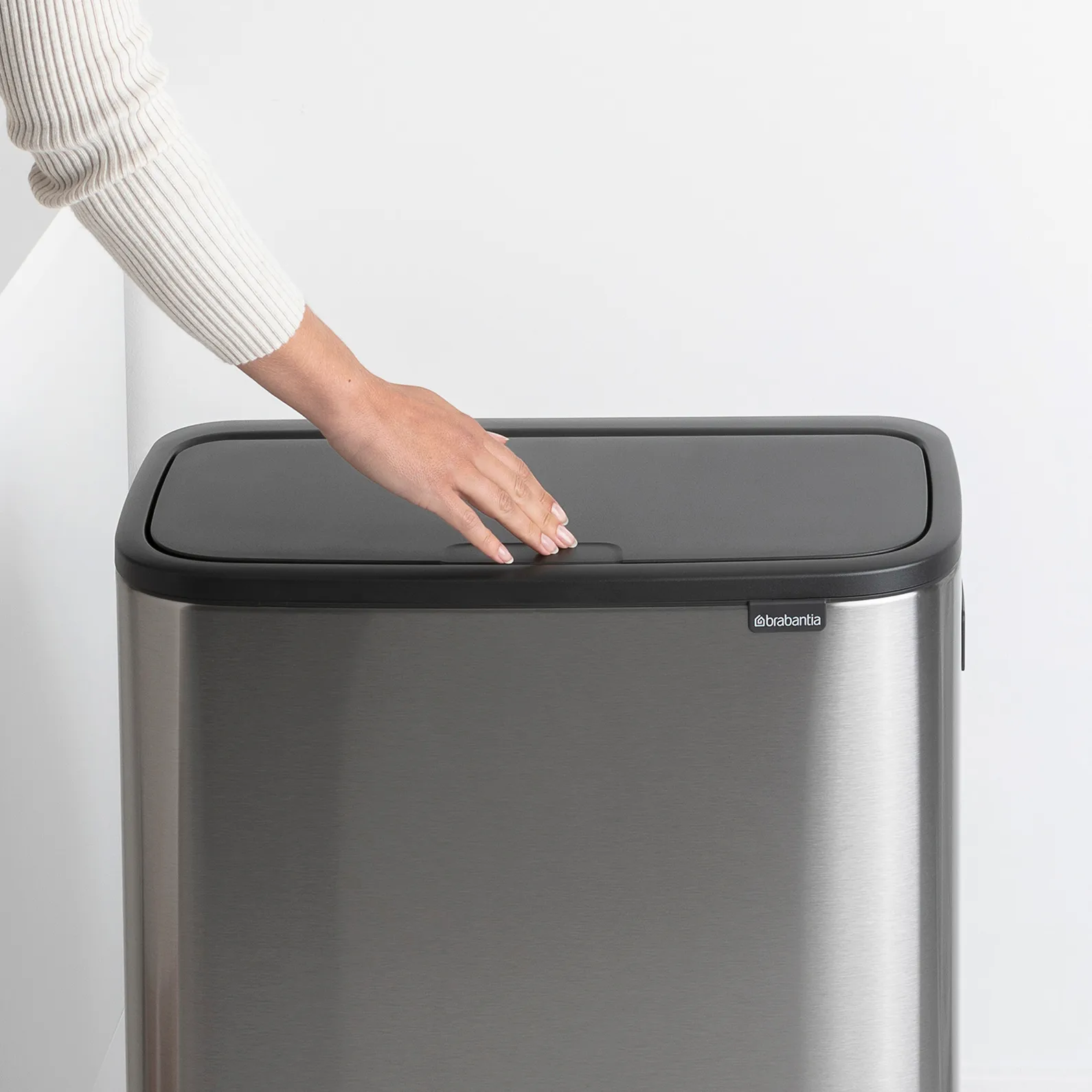 Bo touch bin high 60 L, Matte brushed steel Brabantia