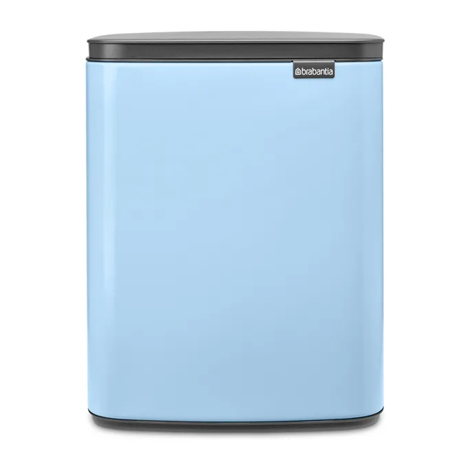 Brabantia Bo waste bin 12 L Dreamy Blue | Scandinavian Design | Laundry baskets | Silver-coloured