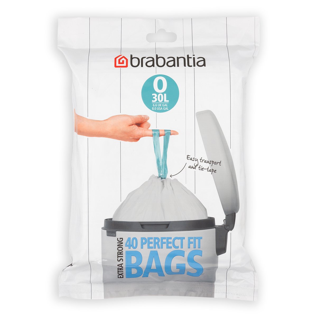 Brabantia bin liners 30 liter | O 40 pieces | Scandinavian Design | Pedal bins | White