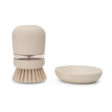 Brabantia dish soap holder with dish brush - Soft beige - Brabantia