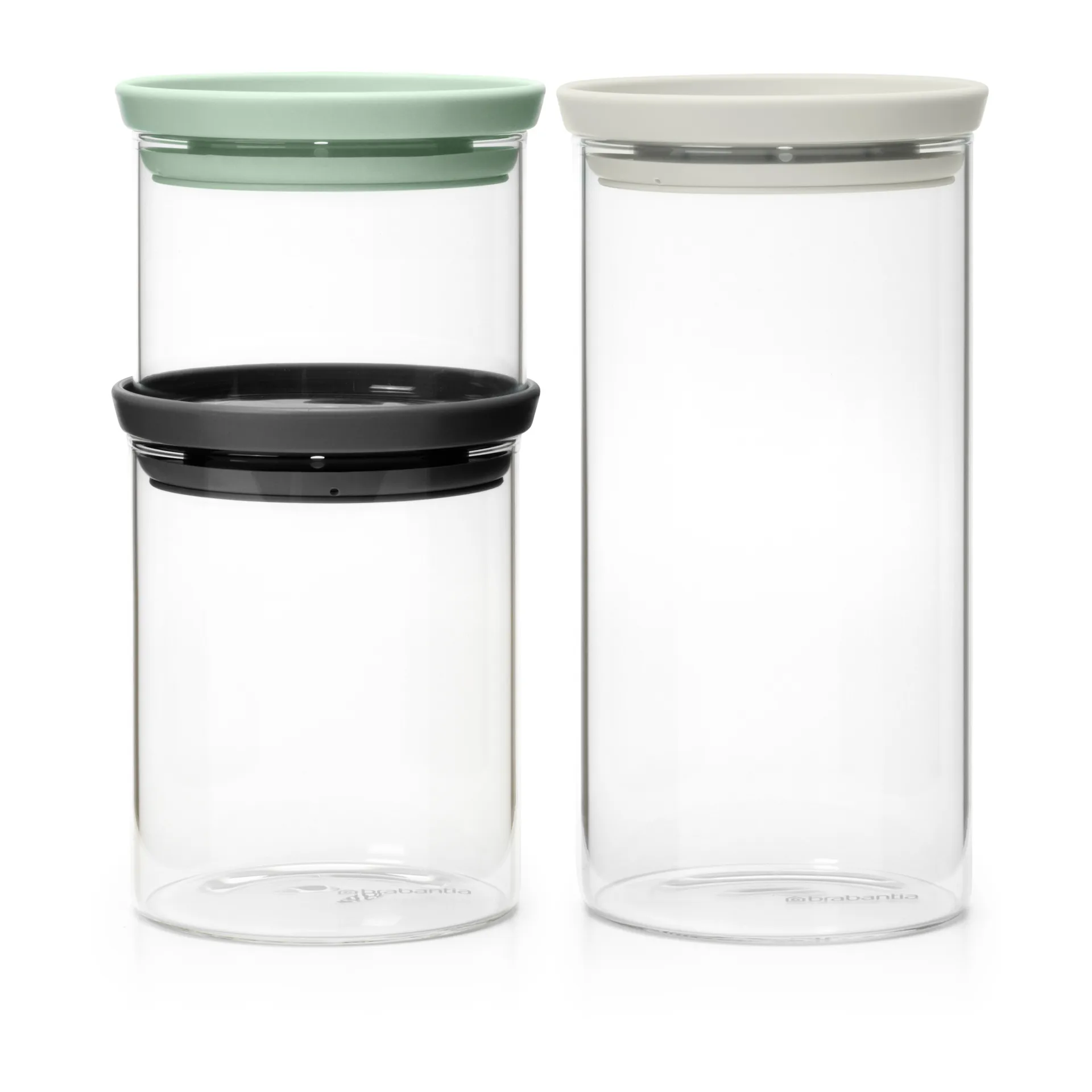 Brabantia glass jar 3-pack, Black-grey-green Brabantia