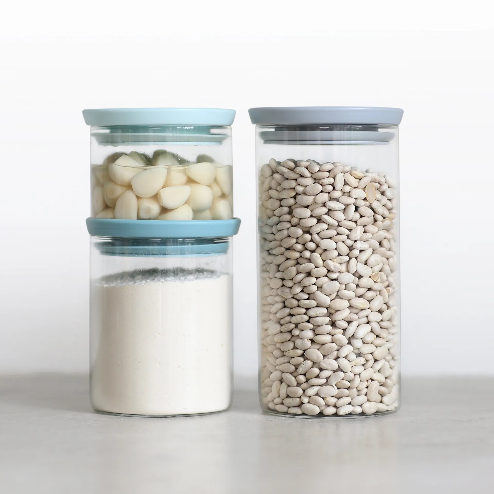 Brabantia glass jar 3-pack, grey-blue Brabantia