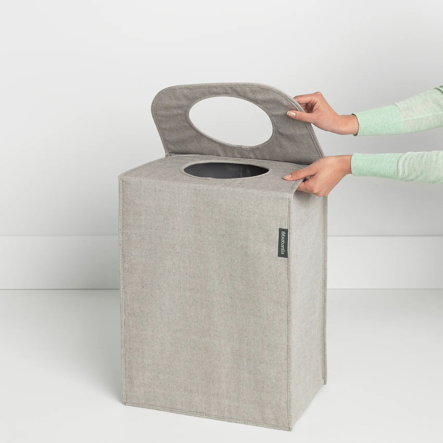 Brabantia laundry bag fabric rectangular 55 liters, light grey Brabantia