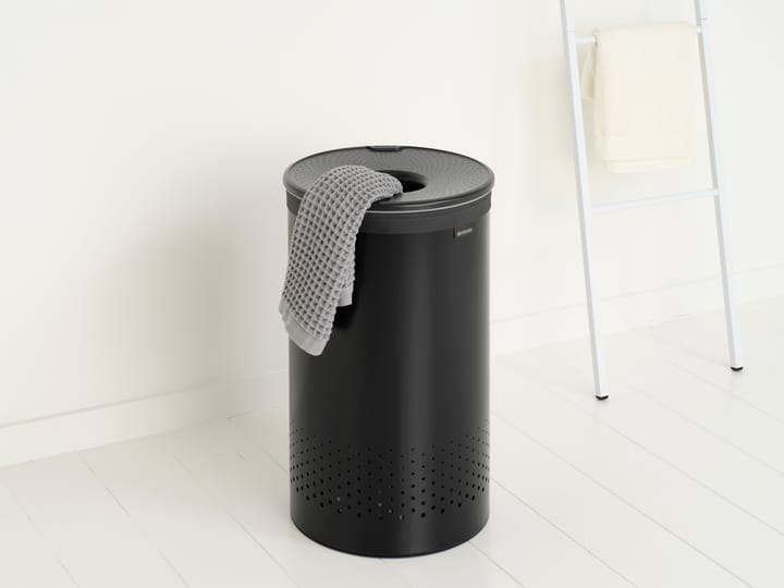 Brabantia laundry basket plastic lid 60 L - Matte black - Brabantia