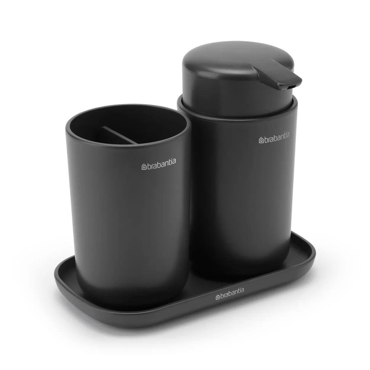 Brabantia ReNew sink organizer 3 pieces dark grey | Scandinavian Design | Soap dispensers & dishes | Grey