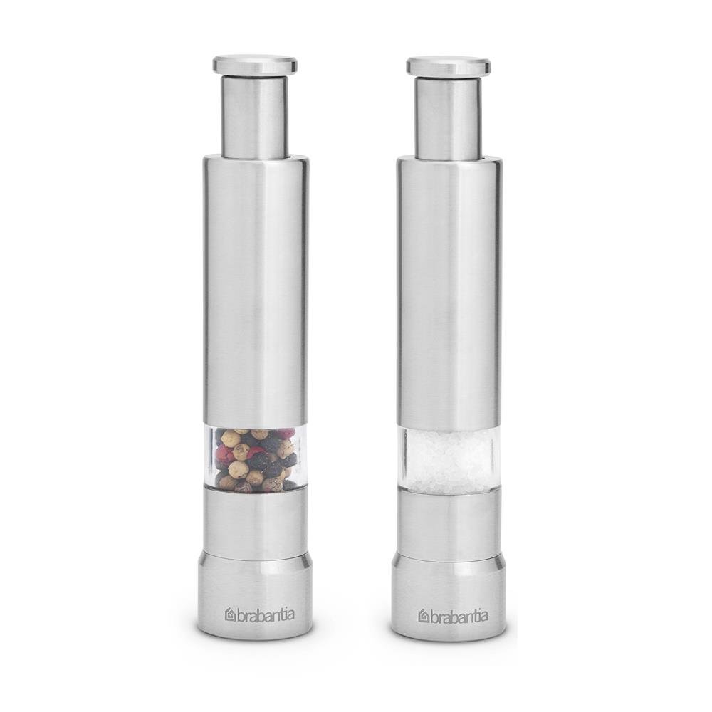Brabantia salt and pepper crusher set matte steel | Scandinavian Design | Salt & pepper grinders | Silver-coloured