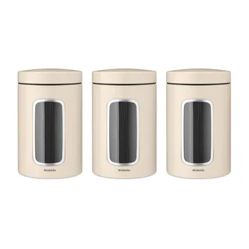Brabantia storage jar 1.4 liter 3-pack - Soft beige - Brabantia