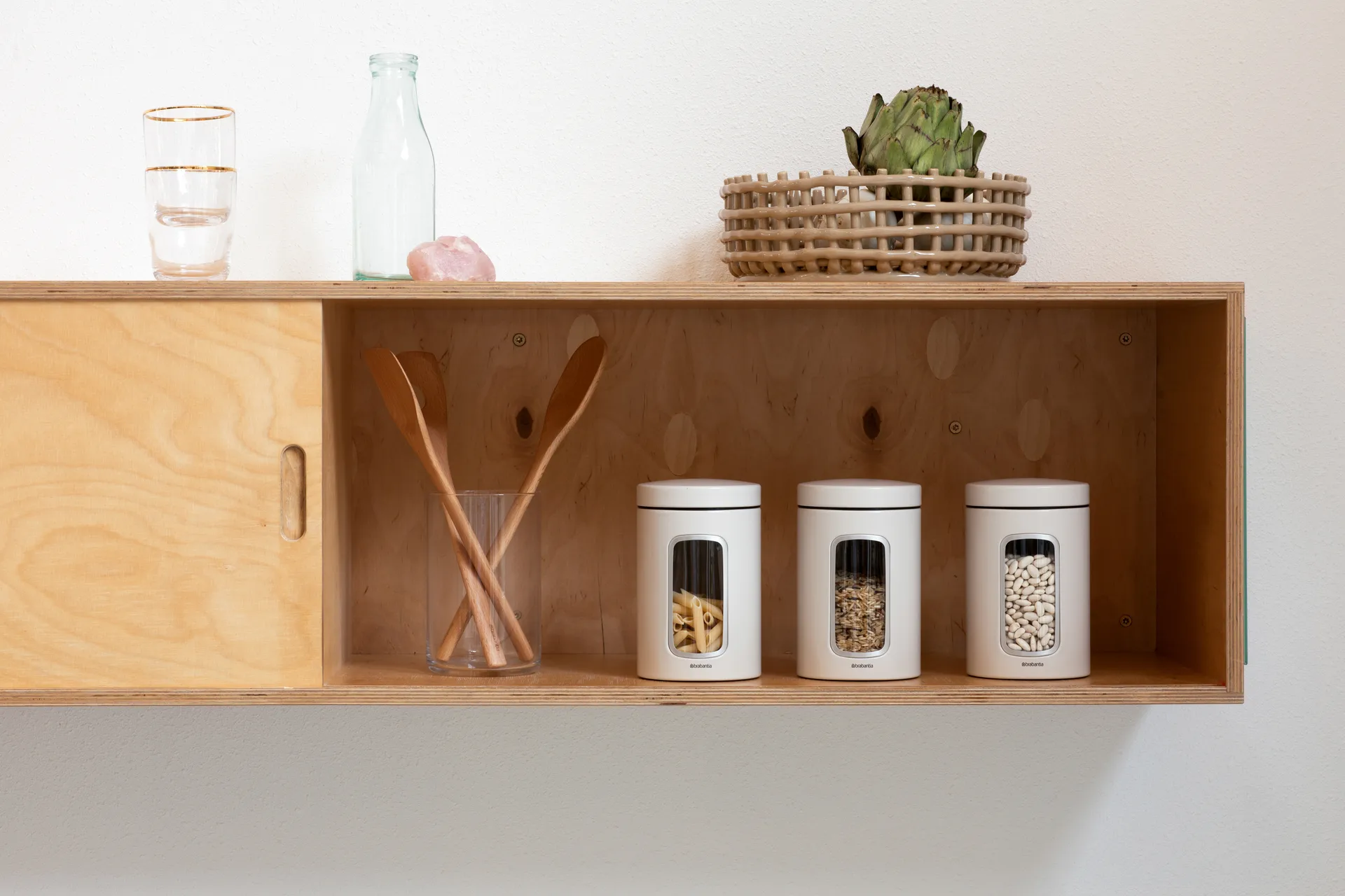 Brabantia storage jar 1.4 liter 3-pack, Soft beige Brabantia