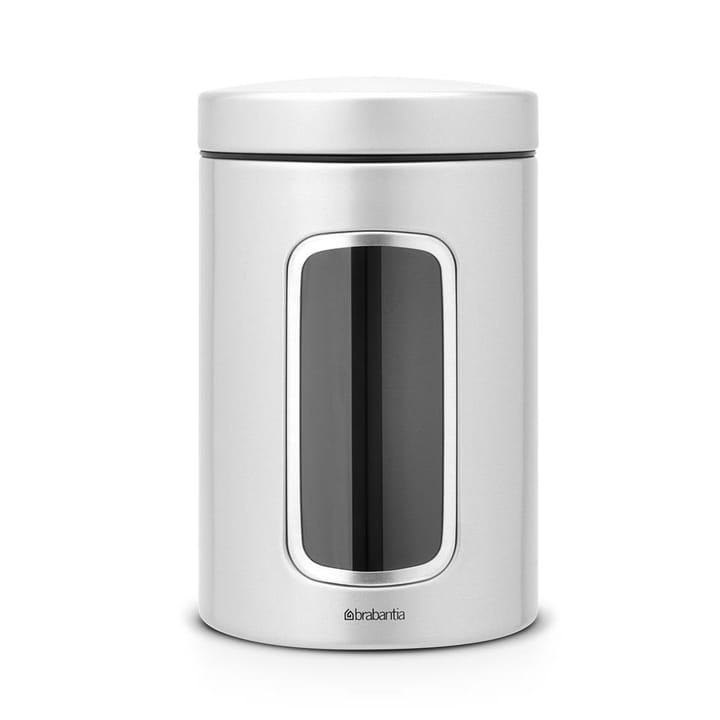 Brabantia storage jar with window 1.4 liter, metallic grey Brabantia