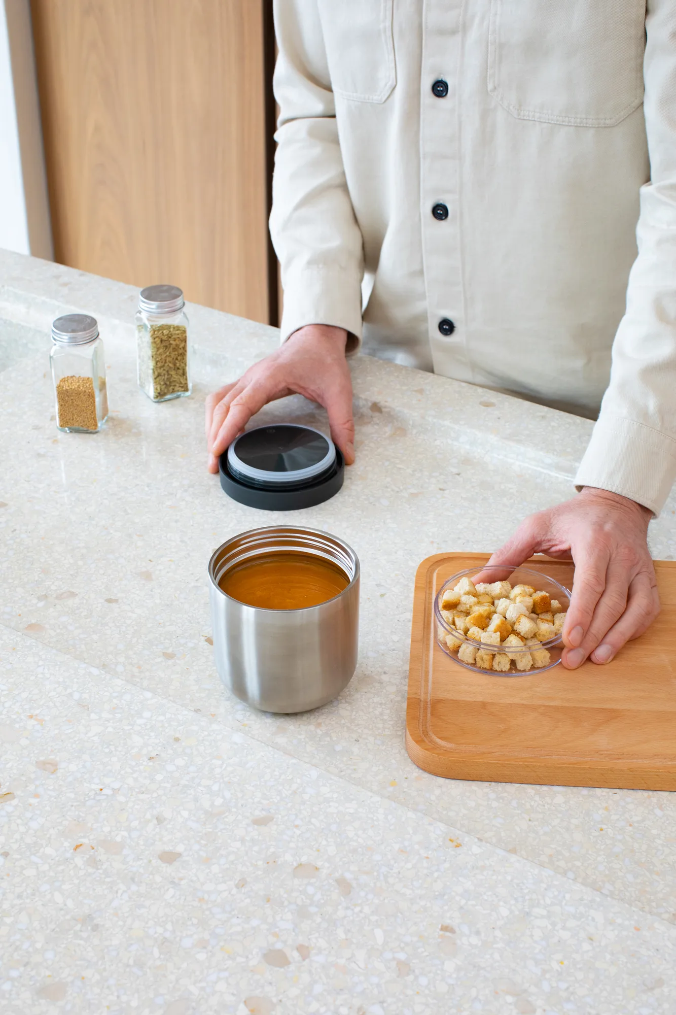 Make & Take food thermos 0.5 L, Dark grey Brabantia