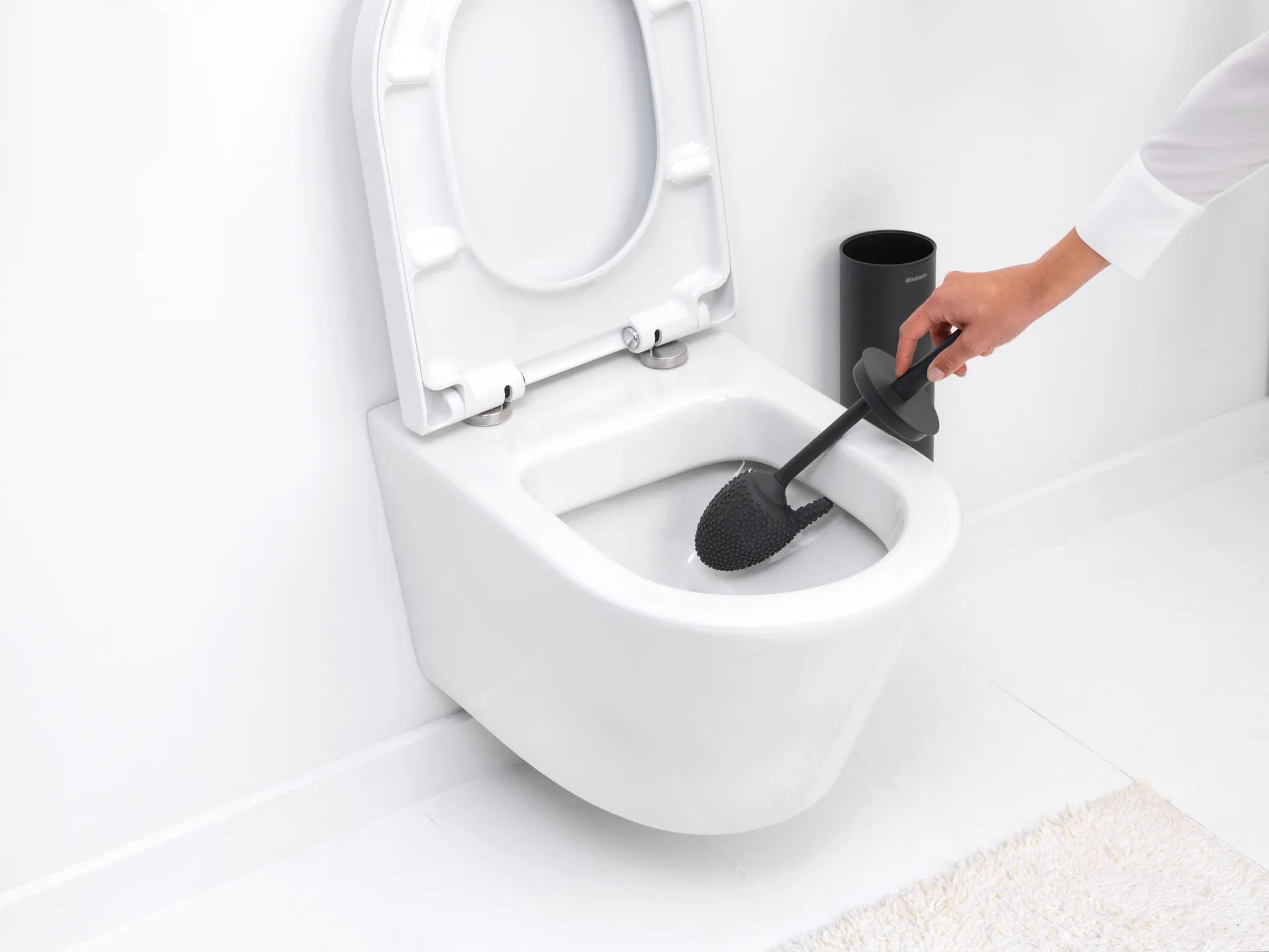 MindSet toilet brush with holder, Mineral Infinite Grey, silicone Brabantia