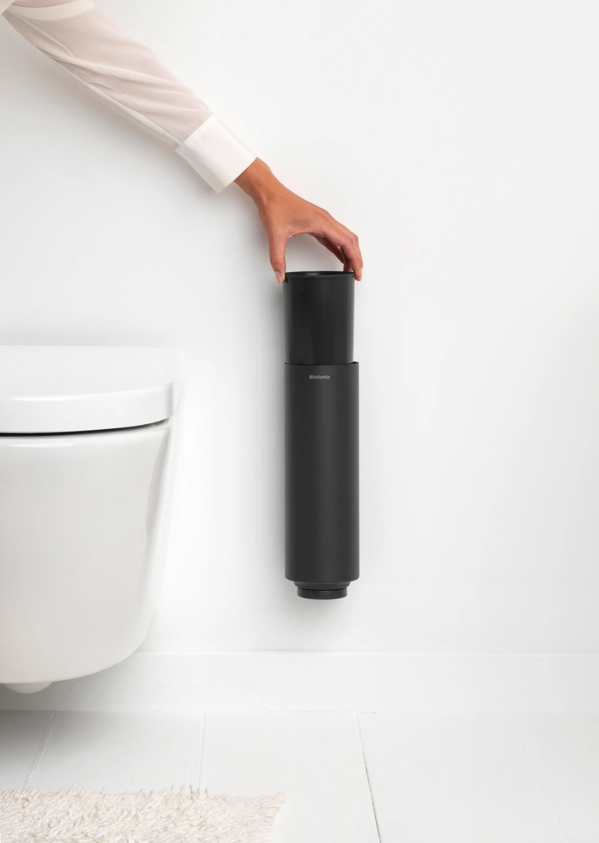 MindSet toilet brush with holder, Mineral Infinite Grey, silicone Brabantia