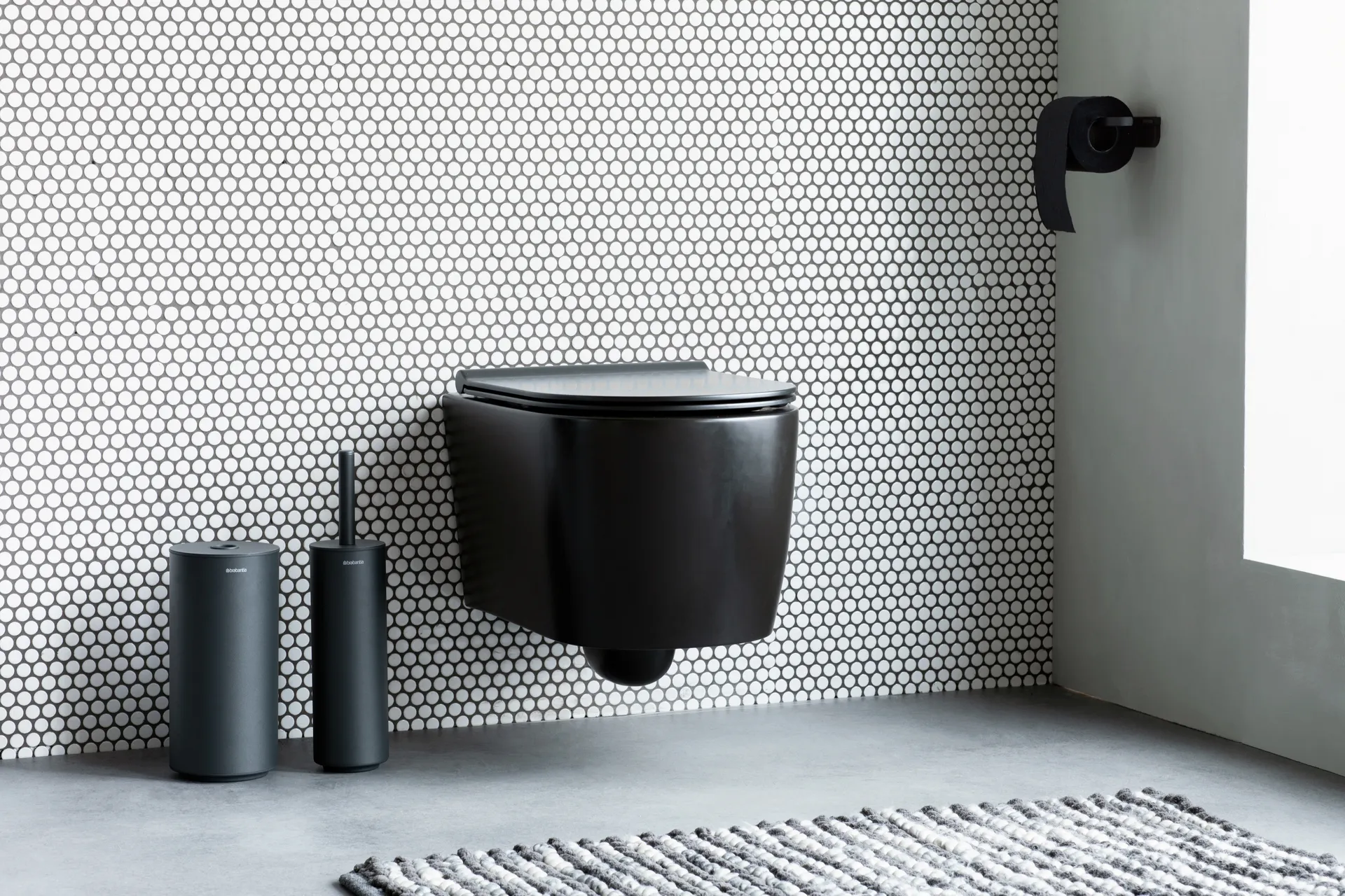 MindSet toilet brush with holder, Mineral Infinite Grey, silicone Brabantia