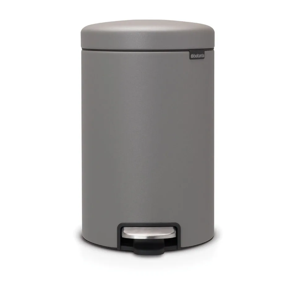 New Icon pedal bin 12 liter, Mineral concrete grey Brabantia
