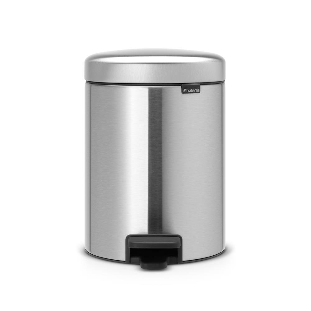 Brabantia New Icon pedal bin 5 liter matte steel | Scandinavian Design | Pedal bins | Silver-coloured