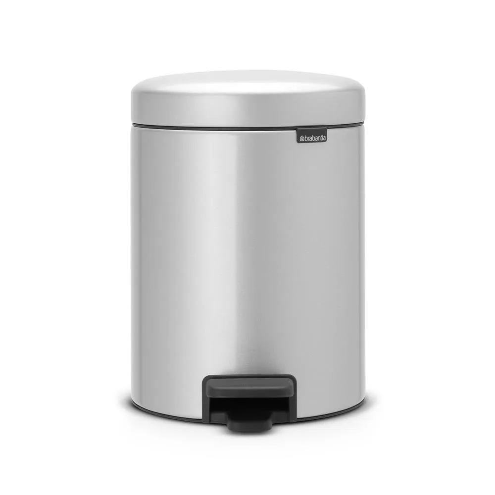 New Icon pedal bin 5 liter, metallic grey Brabantia