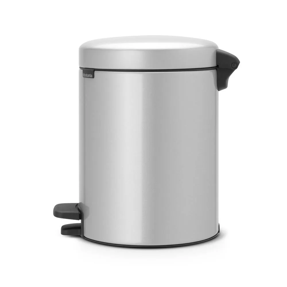 New Icon pedal bin 5 liter, metallic grey Brabantia