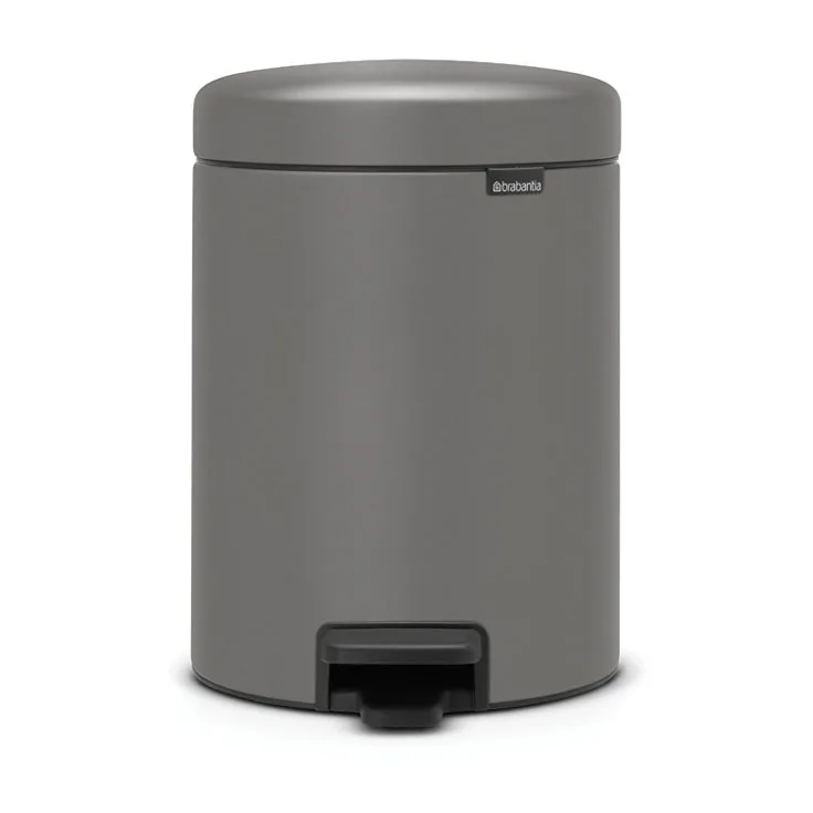New Icon pedal bin 5 liter, Mineral concrete grey Brabantia
