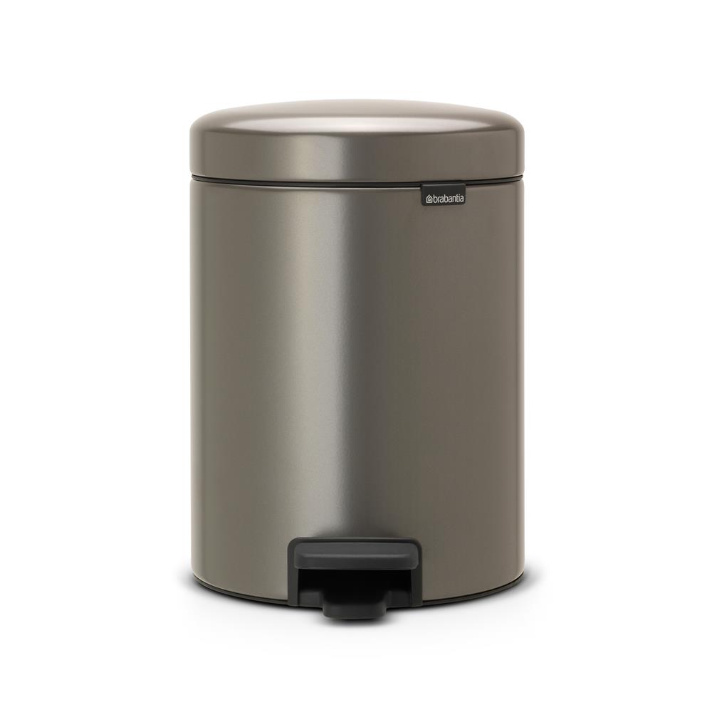 Brabantia New Icon pedal bin 5 liter platinum | Scandinavian Design | Pedal bins | Silver-coloured