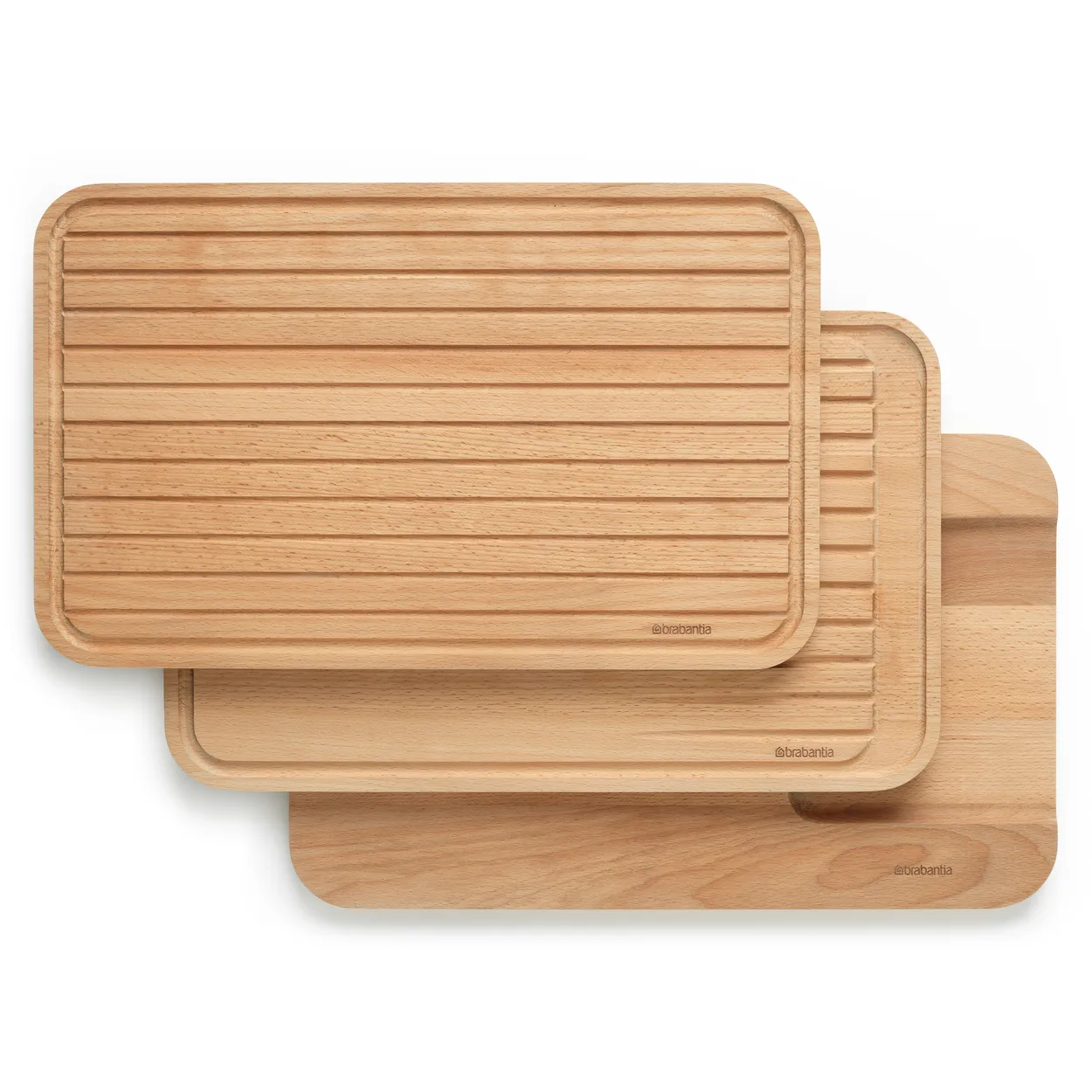 Brabantia Profile cutting board 3-pack Beech wood | Scandinavian Design | Chopping boards | Brown