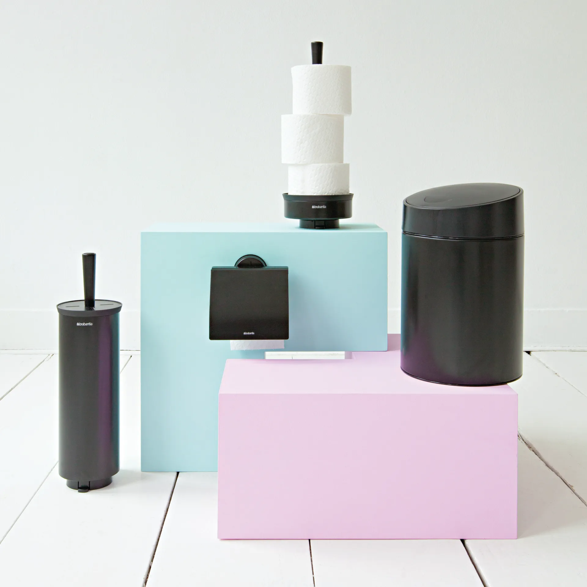 Profile toilet brush with wall mounting, black Brabantia