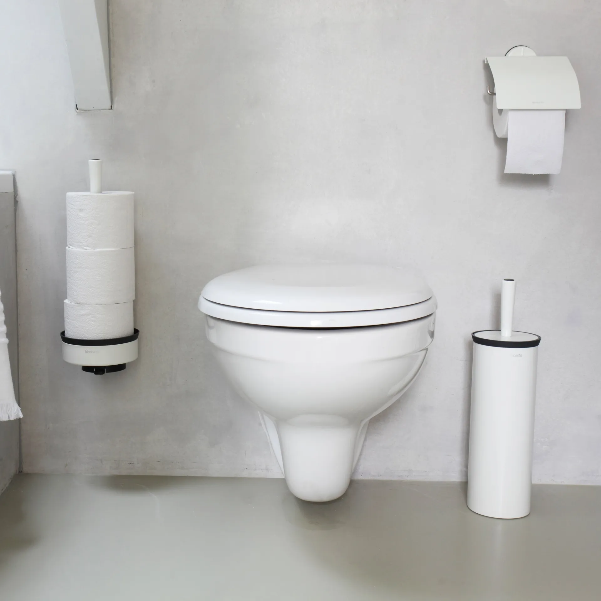 Profile toilet brush with wall mounting, pure white Brabantia