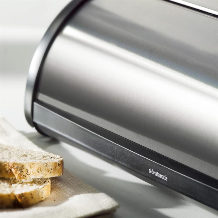 Roll Top bread bin large, matte steel Brabantia