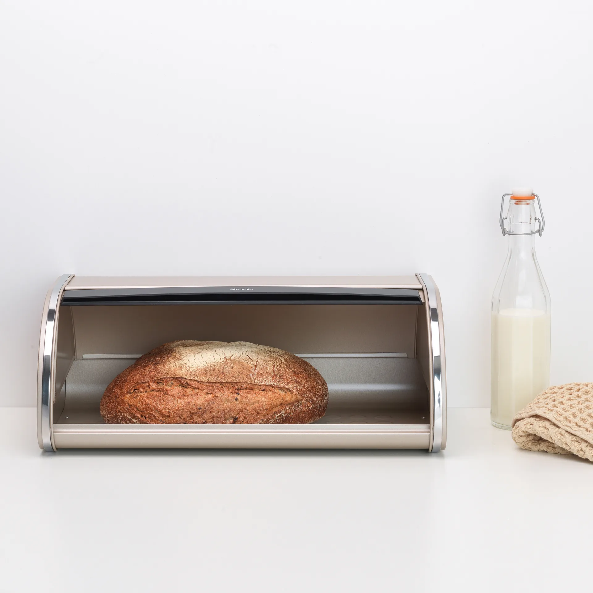 Roll Top bread bin large, Metallic Gold Brabantia