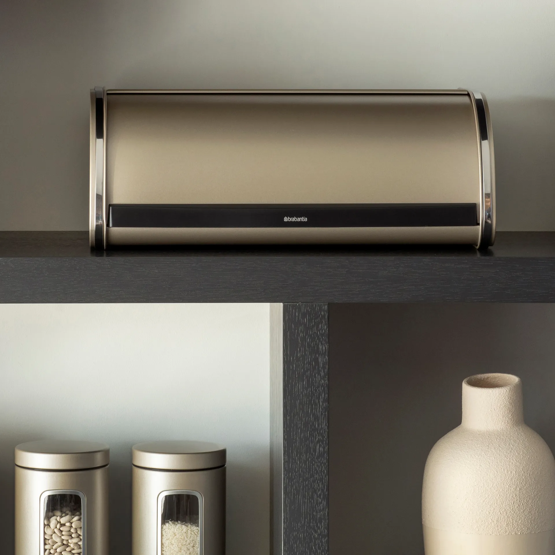 Roll Top bread bin large, Metallic Gold Brabantia