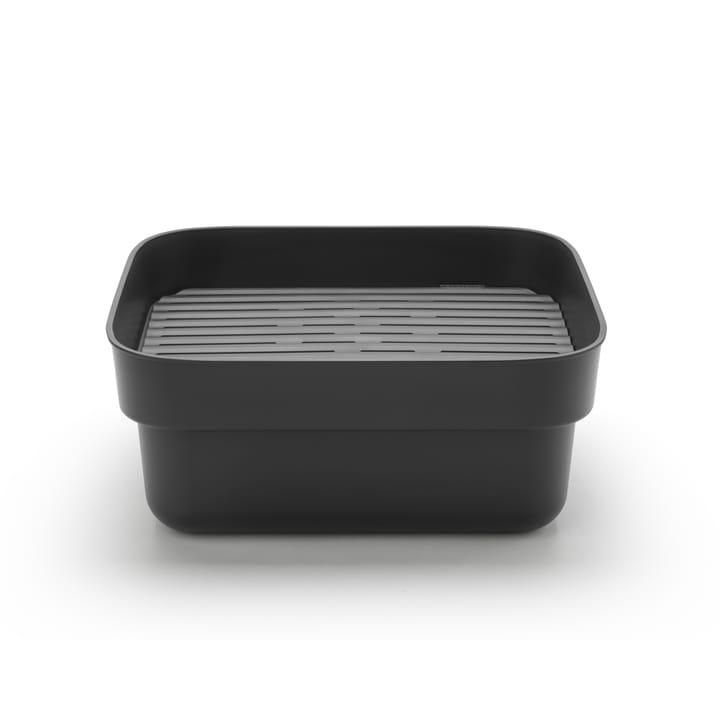 Sinkside dish bowl with drying tray 34x37 cm - Dark grey - Brabantia