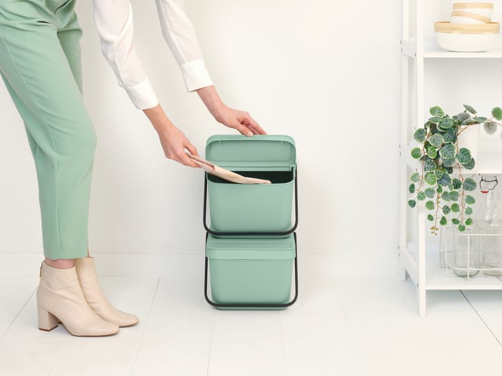 Sort & Go stackable waste bucket 20 L - Jade Green - Brabantia