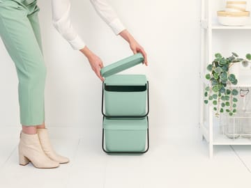 Sort & Go stackable waste bucket 20 L - Jade Green - Brabantia