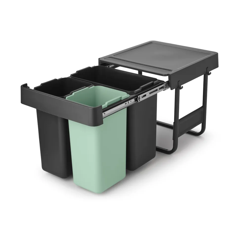 Sort&Go Built-in Bins, 10+10+20 L, Dark grey Brabantia