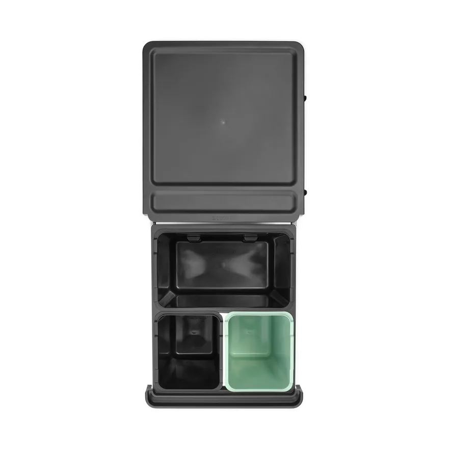 Sort&Go Built-in Bins, 10+10+20 L, Dark grey Brabantia
