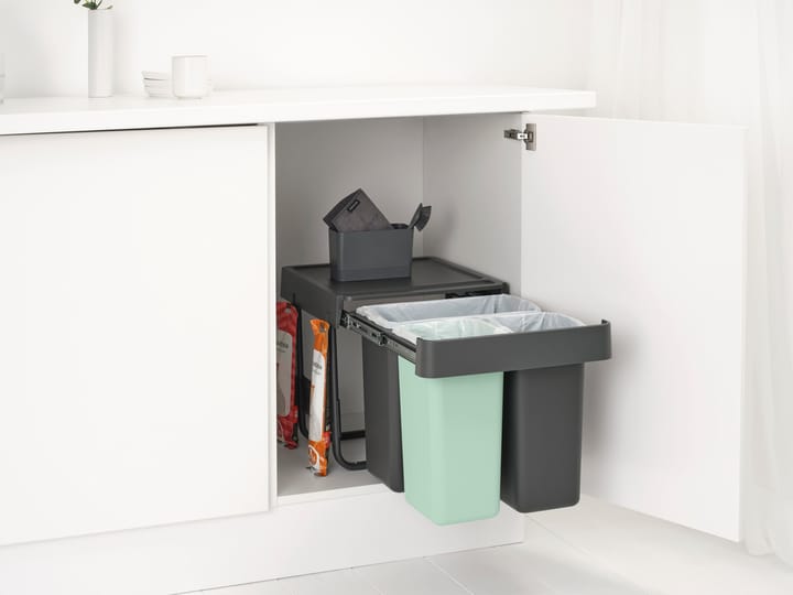 Sort&Go Built-in Bins, 10+10+20 L - Dark grey - Brabantia