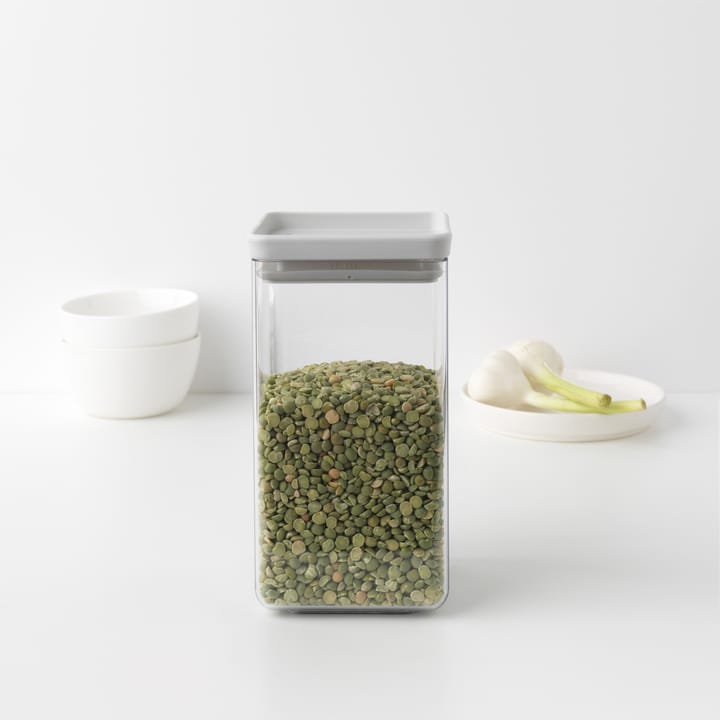 TASTY+ square storage jar 1.6 L - Light grey - Brabantia