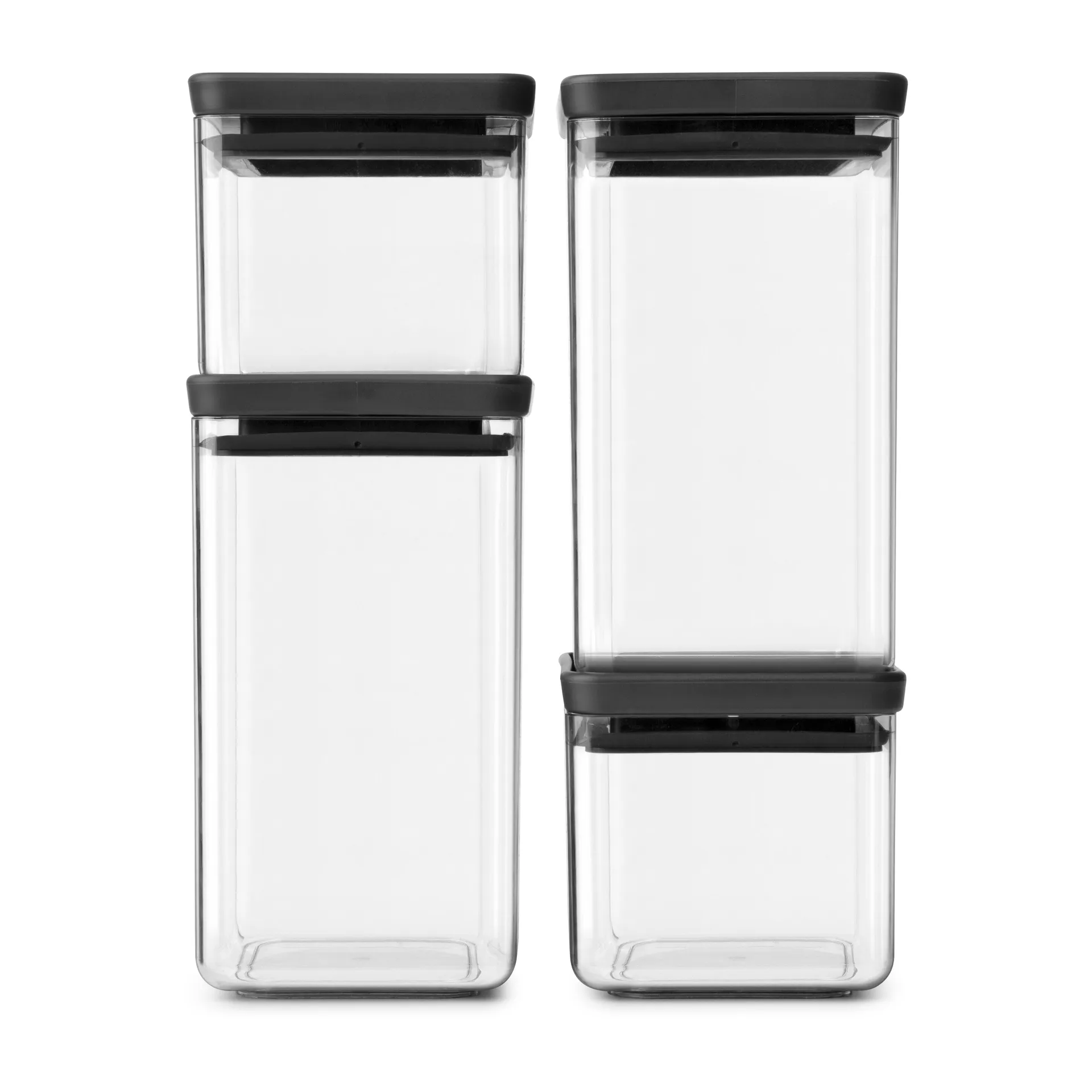 TASTY+ square storage jar set, Dark grey Brabantia
