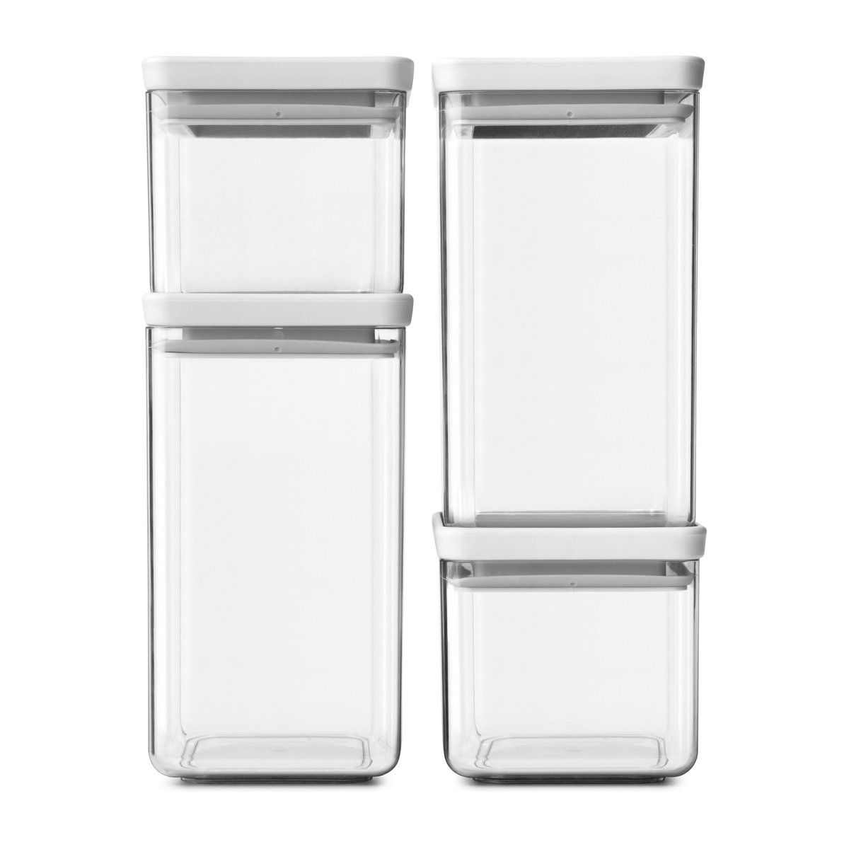 Brabantia TASTY+ square storage jar set Light grey | Scandinavian Design | Storage jars | Grey