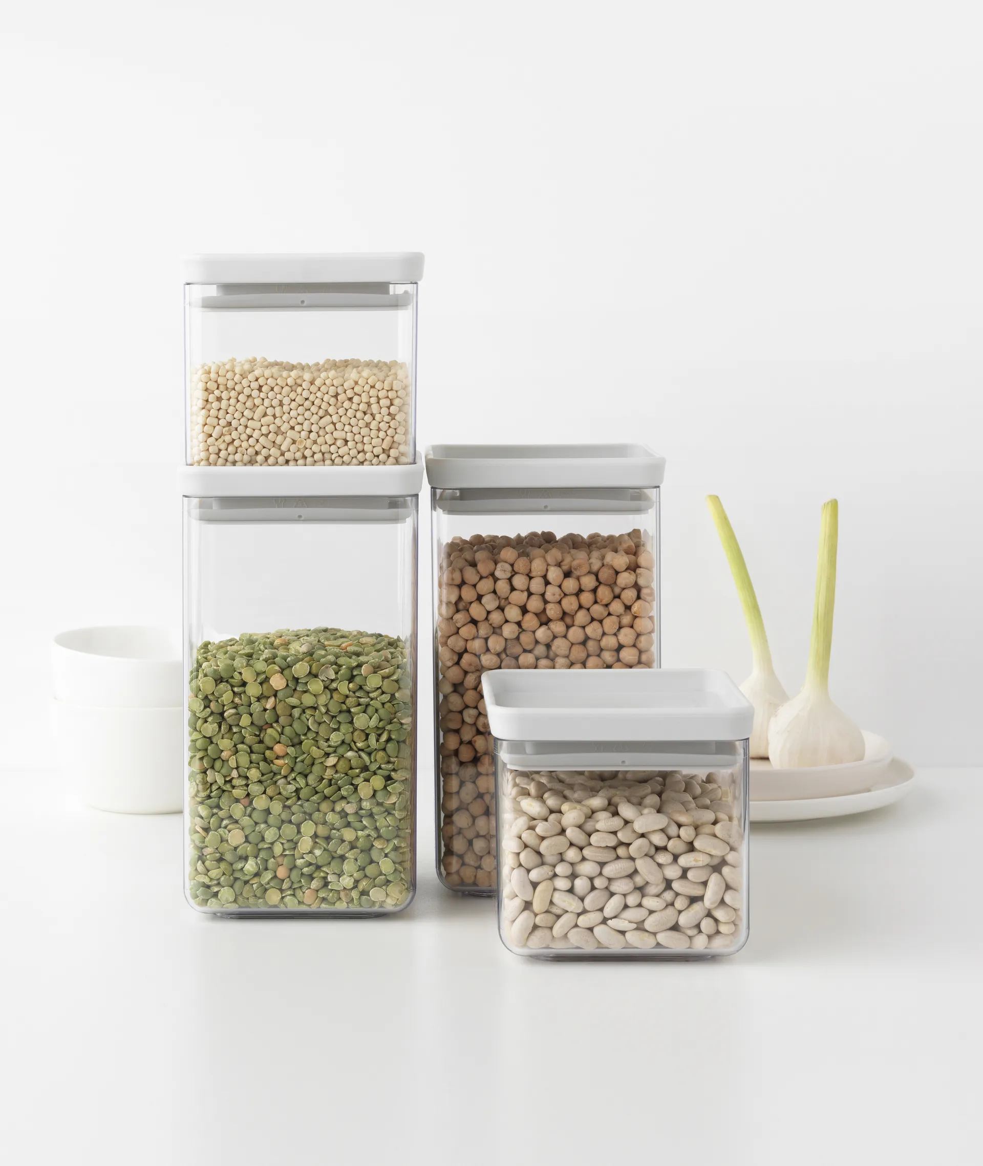 TASTY+ square storage jar set, Light grey Brabantia