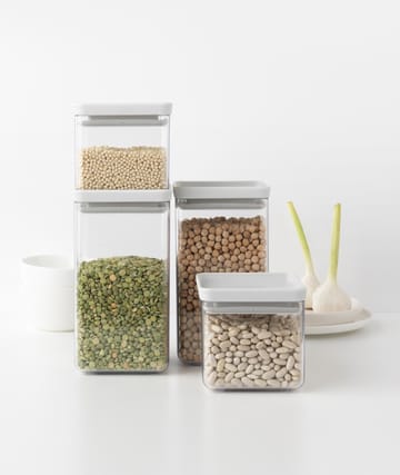 TASTY+ square storage jar set - Light grey - Brabantia