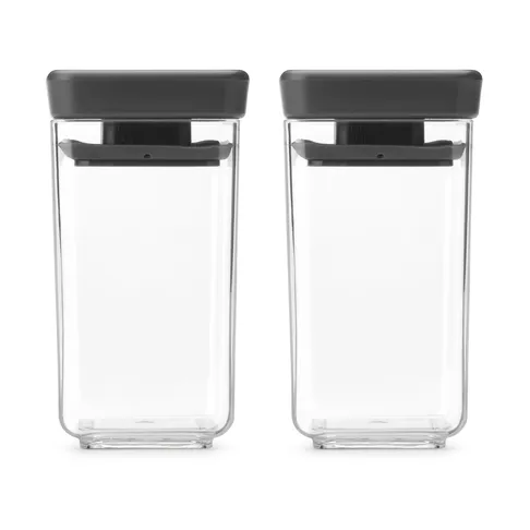 TASTY+ stackable container 2 pieces 0.15 L, Dark grey Brabantia