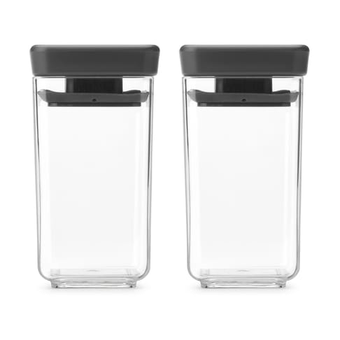 TASTY+ stackable container 2 pieces 0.15 L - Dark grey - Brabantia