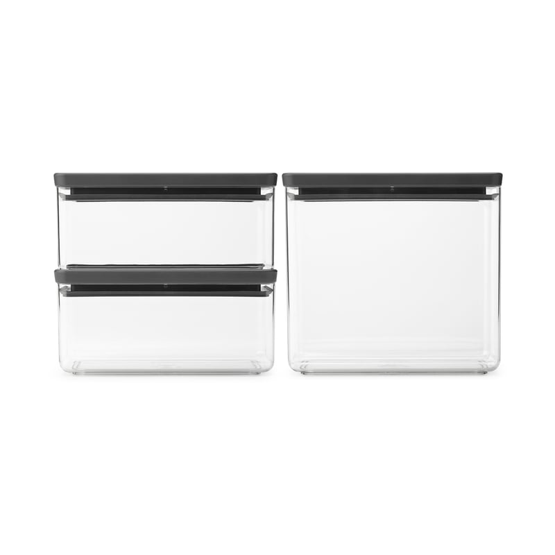 Brabantia TASTY+ stackable container 3 pieces 2x1.5 L+3.5 L Dark grey