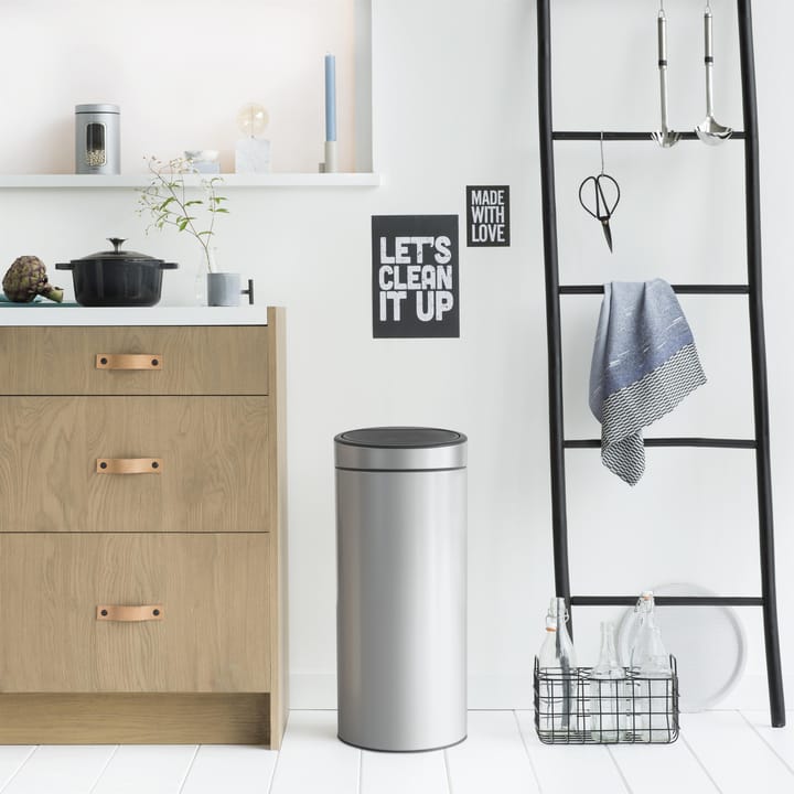 Touch Bin waste bin 30 liters, metallic grey Brabantia